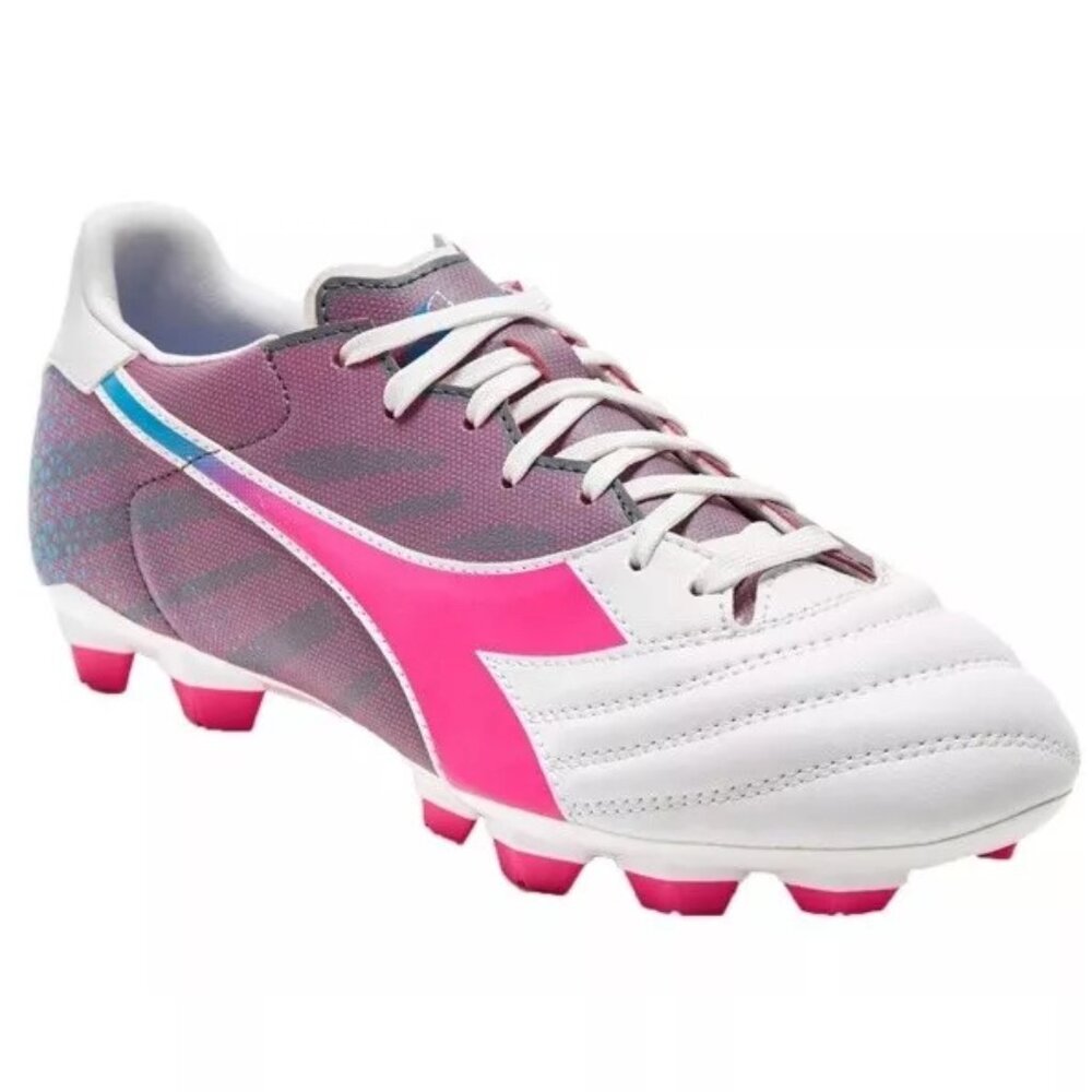 NEW Diadora Brasil Elite Veloce GR LPU FG Soccer Cleats Size 9 White Pink Blue